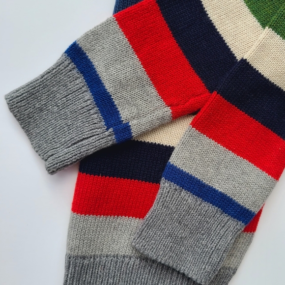 Baby GAP Toddler Boy Girl Stripe Crewneck Pullover Sweater Grey/ Multi 2T - Picture 4 of 7